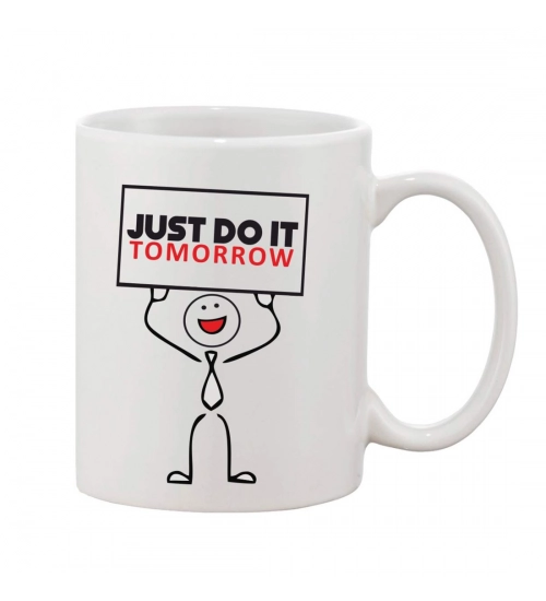 Printed Ceramic Coffee Mug - 1 Pieces, White, 11oz