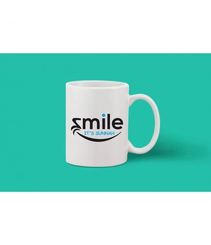 Printed Ceramic Coffee Mug - 1 Pieces, White, 11oz