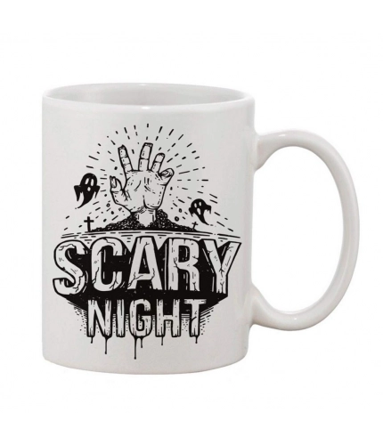 Printed Ceramic Coffee Mug - 1 Pieces, White, 11oz