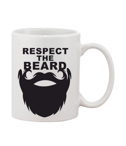 Printed Ceramic Coffee Mug - 1 Pieces, White, 11oz