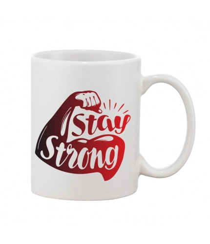 Printed Ceramic Coffee Mug - 1 Pieces, White, 11oz