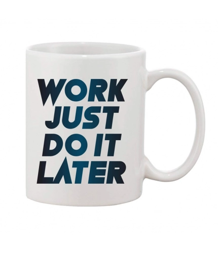 Printed Ceramic Coffee Mug - 1 Pieces, White, 11oz