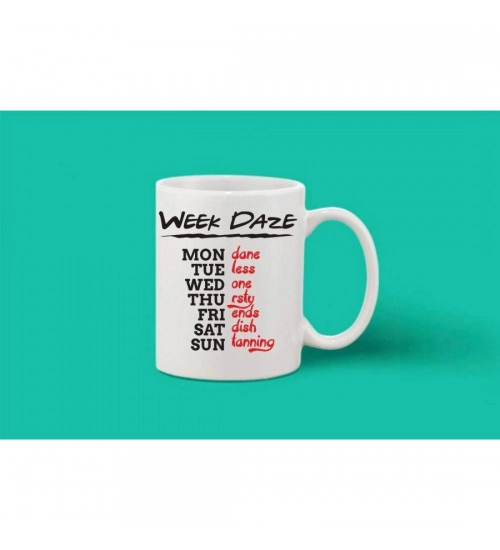 Printed Ceramic Coffee Mug - 1 Pieces, White, 11oz