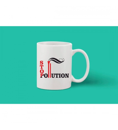 Printed Ceramic Coffee Mug - 1 Pieces, White, 11oz