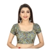 Dropship Women's Satin Silk, Inner-Cotton Full Stitched Padded Blouse (Black)
