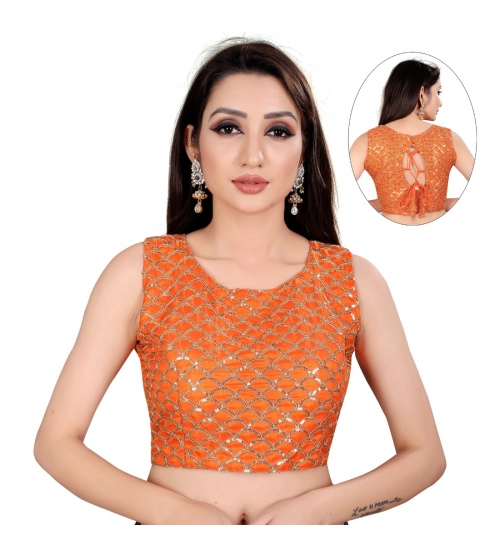 Women's Satin Silk, Inner-Cotton Full Stitched Padded Blouse (Keri Fenta)