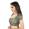 Dropship Women's Satin Silk, Inner-Cotton Full Stitched Padded Blouse (Black)