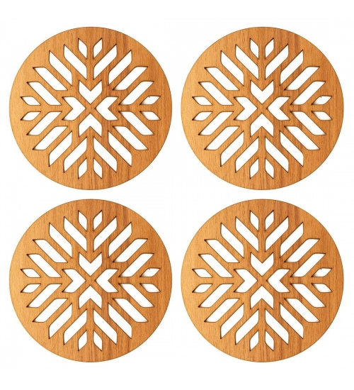 Wooden Coasters for Tea Coffee (Set of 4)
