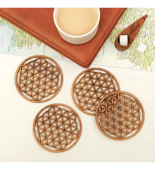 Wooden Coasters for Tea Coffee (Set of 4)