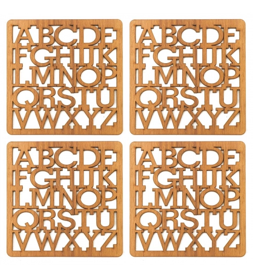 Wooden Coasters for Tea Coffee (Set of 4)