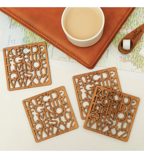 Wooden Coasters for Tea Coffee (Set of 4)