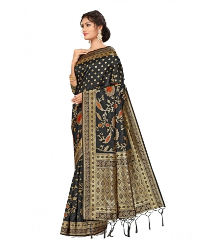 Women's Banarasi Silk Saree (Black, 5-6mtrs) Women's Banarasi Silk Saree (Black, 5-6mtrs)