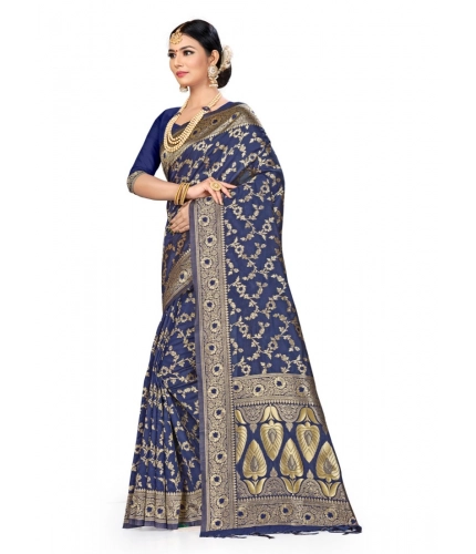 Women's Banarasi Silk Saree (Neavy blue, 5-6mtrs) Women's Banarasi Silk Saree (Neavy blue, 5-6mtrs)