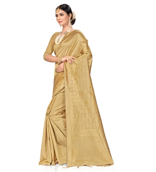 Women's Banarasi Silk Saree (Cream, 5-6mtrs) Women's Banarasi Silk Saree (Cream, 5-6mtrs)