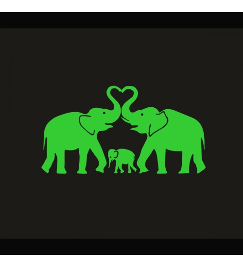 Green Decorative Elephant Radium Wall Sticker