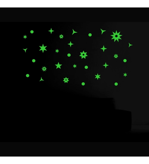Green Galaxy Of Stars Radium Wall Sticker