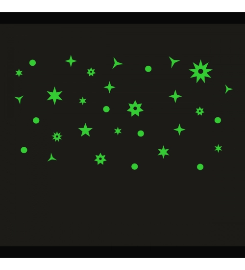 Green Galaxy Of Stars Radium Wall Sticker