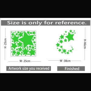 Generic Green Galaxy Of Stars With Moon Radium Wall Sticker