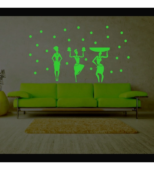 Green Dancing Lady Radium Wall Sticker