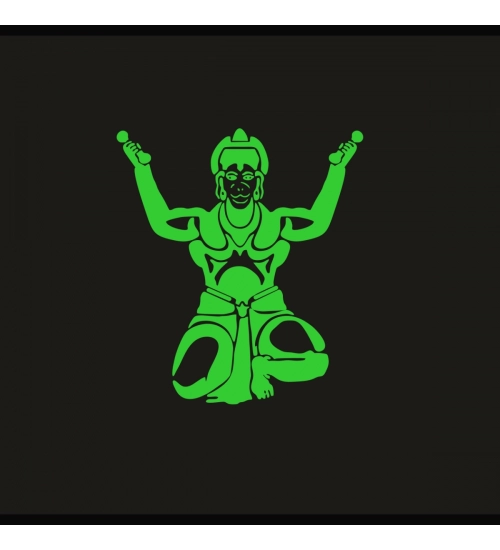 Green Hanuman Ji Radium Wall Sticker