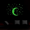 Dropship Green Galaxy Of Stars With Moon Radium Night Glow Wall Sticker