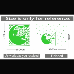 Generic Green Kids Room Decor Radium Wall Sticker