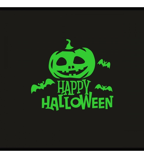 Green Happy Halloween Radium Wall Sticker