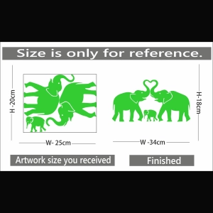 Generic Green Decorative Elephant Radium Wall Sticker