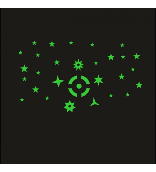 Green Galaxy Of Stars With Moon Radium Wall Sticker