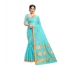 Women's Kota Doria Cotton Saree With Blouse (Sky Blue,6-3 Mtrs) Women's Kota Doria Cotton Saree With Blouse (Sky Blue,6-3 Mtrs)