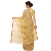 Women's Kota Doria Cotton Saree With Blouse (Chikoo,6-3 Mtrs)