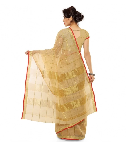Women's Kota Doria Cotton Saree With Blouse (Chikoo,6-3 Mtrs) Women's Kota Doria Cotton Saree With Blouse (Chikoo,6-3 Mtrs)