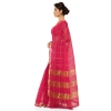 Women's Kota Doria Cotton Saree With Blouse (Rani,6-3 Mtrs) Women's Kota Doria Cotton Saree With Blouse (Rani,6-3 Mtrs)