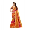 Women's Kota Doria Cotton Saree With Blouse (Orange,6-3 Mtrs) Women's Kota Doria Cotton Saree With Blouse (Orange,6-3 Mtrs)