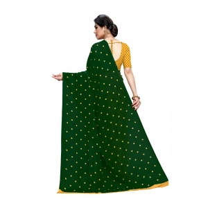 Generic Women's Georgette Saree(Green,5-6 Mtrs)