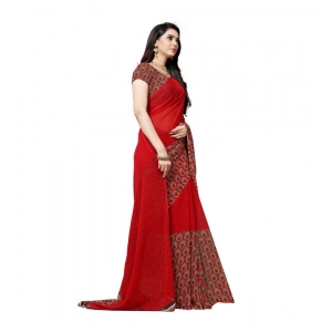 Generic Women's Georgette Saree(Red,5-6 Mtrs)