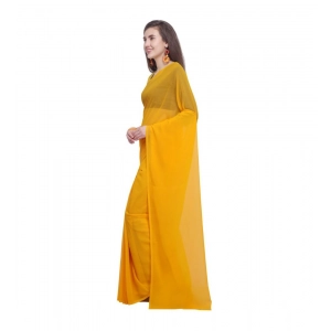 Generic Women's Dyed Saree(Yellow,5-6 Mtrs)