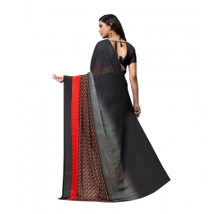 Generic Women's Georgette Saree(Black,5-6 Mtrs)