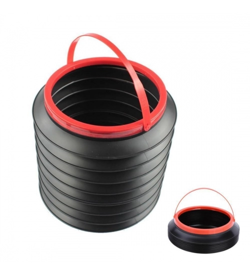 Foldable 4 Litres Car Trash Can Storage Organiser (Color: Assorted)