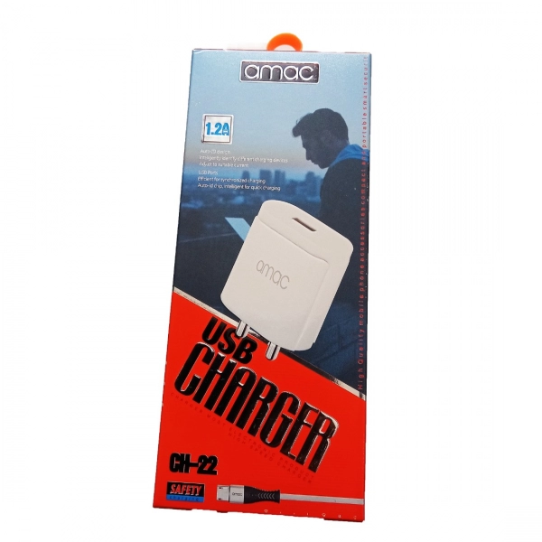 Dropship Brand Amac 1.2Amp Brand : CH-22 (USB Charger)-White