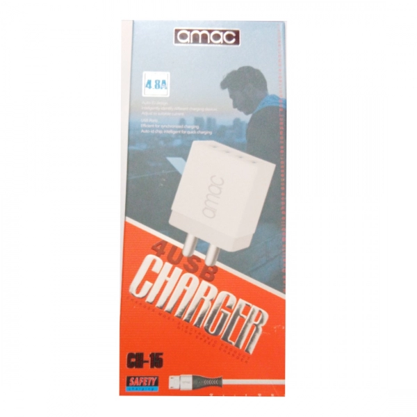 Dropship Brand Amac Charger CH-15 4.8 A 4USB-Assorted