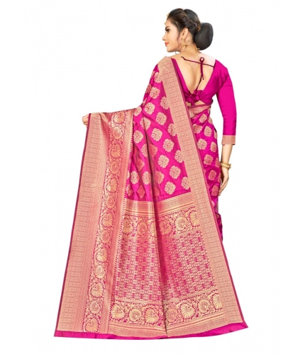 Women's Banarasi Silk Saree (Pink,5-6 Mtrs) Women's Banarasi Silk Saree (Pink,5-6 Mtrs)