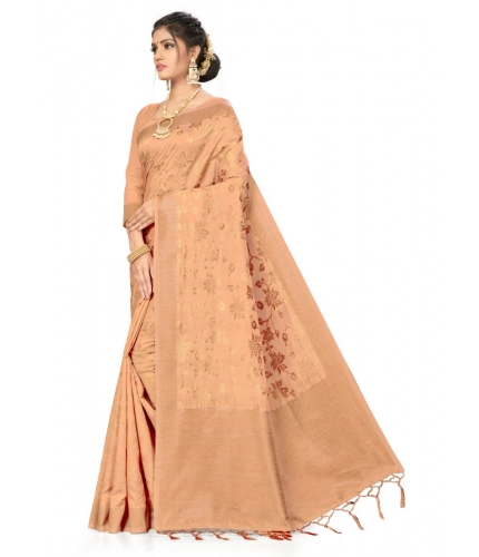 Women's Banarasi (Spun Cotton) Saree (Beige,5-6 Mtrs) Women's Banarasi (Spun Cotton) Saree (Beige,5-6 Mtrs)