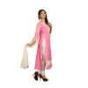Women's Georgette Unstitched Salwar Suit-Material With Dupatta (Pink & White,2.2 Mtrs) Women's Georgette Unstitched Salwar Suit-Material With Dupatta (Pink & White,2.2 Mtrs)