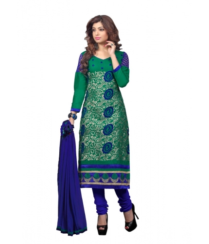 Women's Glaze Cotton Unstitched Salwar Suit-Material With Dupatta (Green,2.2 Mtrs) Women's Glaze Cotton Unstitched Salwar Suit-Material With Dupatta (Green,2.2 Mtrs)