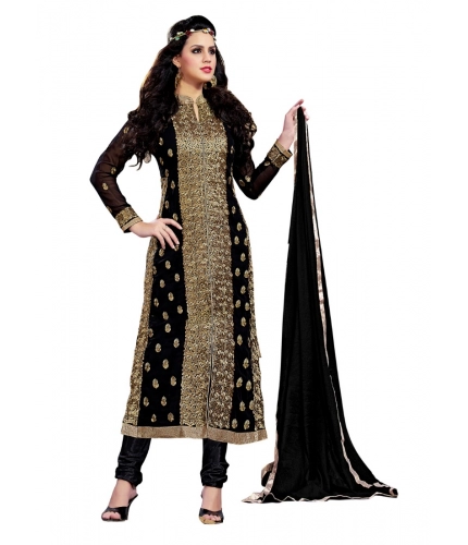 Women's Georgette Unstitched Salwar Suit-Material With Dupatta (Black,2 Mtrs) Women's Georgette Unstitched Salwar Suit-Material With Dupatta (Black,2 Mtrs)