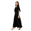 Dropship Women's Crepe Solid Sleeveless Full Length Gown(Black)