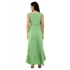 Dropship Women's Crepe Solid Sleeveless Full Length Gown(Green)