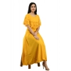 Dropship Women's Crepe Solid Sleeveless Full Length Gown(Yellow)