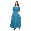 Dropship Women's Crepe Solid Sleeveless Full Length Gown(Light Blue)